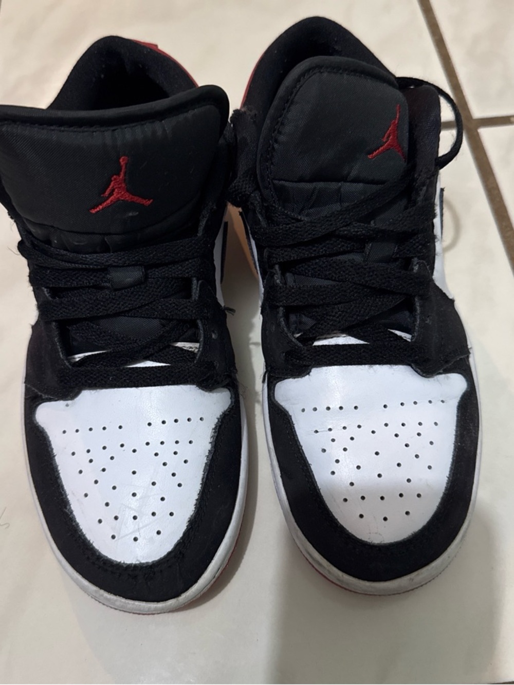 Jordan men  Black, White & Red High-Top Sneakers